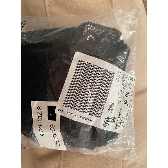 Swimsuit Cover Up XL by Swimsuits for All Scallop Lace Black NEW - Picture 8 of 8